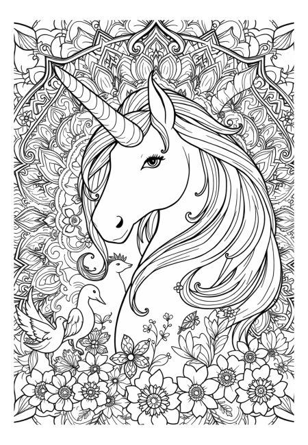 Enchanted Unicorn with Mystical Creatures