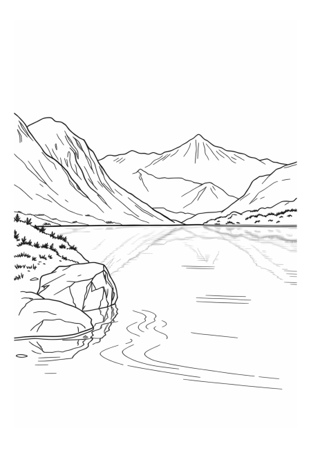 Serene Mountain Lake Reflections