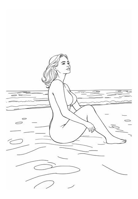 Coastal Confidence: Radiating Pride on the Beach