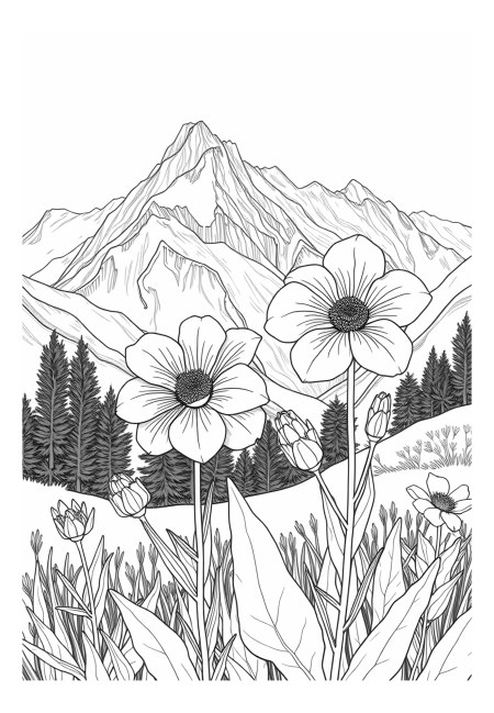 Breathtaking Alpine Wildflowers Among Majestic Peaks