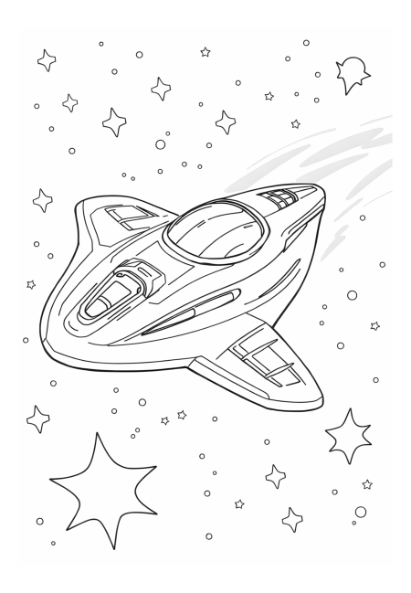 Galactic Spaceship Zooming Through Stars