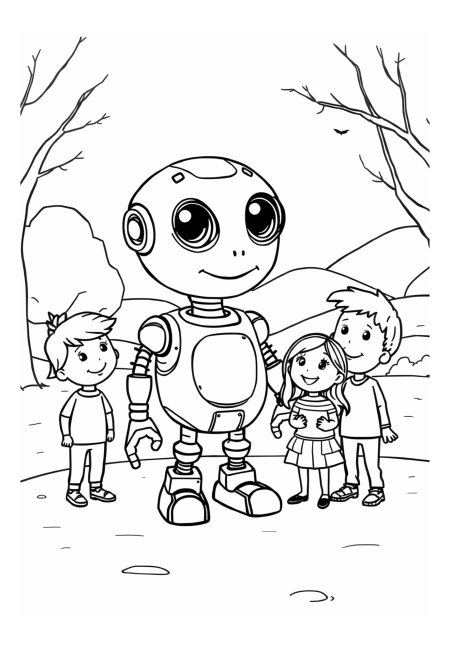 Alien Robot Playing with Earthlings
