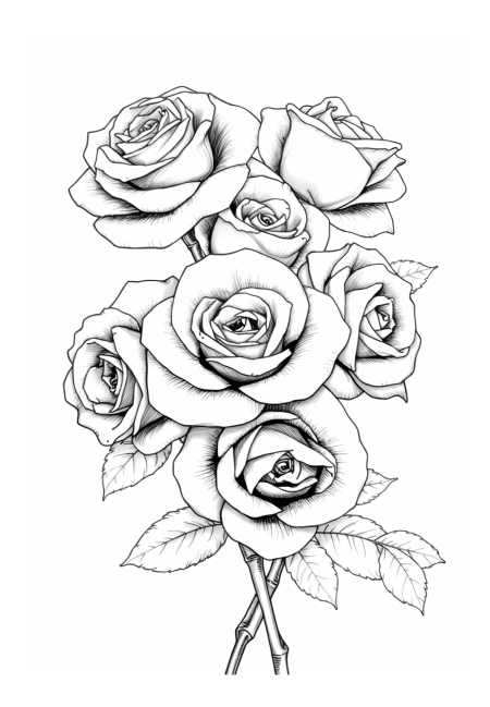 Lifelike Blooming Roses Portrait