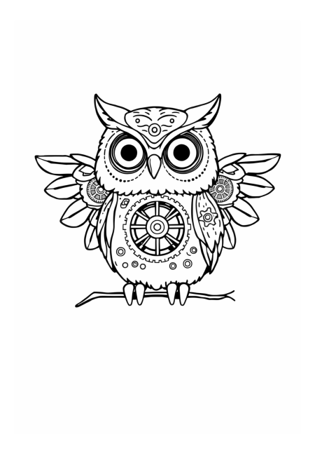 Clockwork Owl with Mechanical Wings