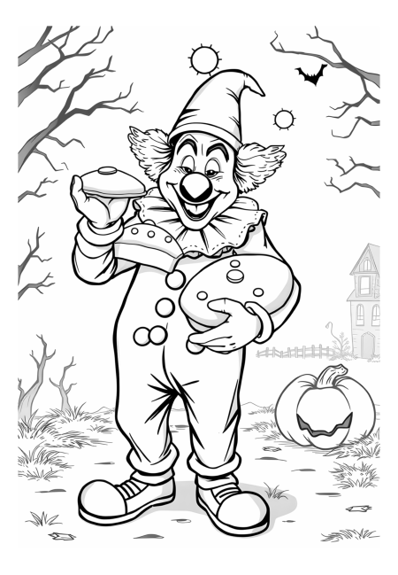 The Mischievous Clown with a Giant Pie