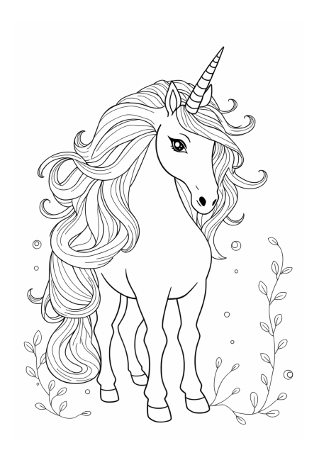 Mystical Unicorn with Colorful Mane