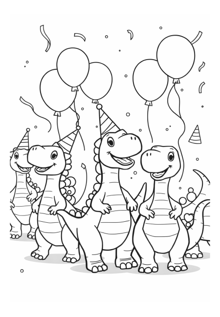 Dinosaur Parade with Balloons