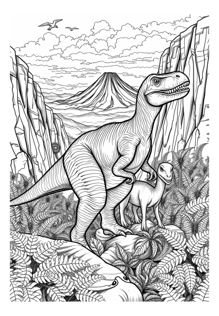 Jurassic Giants: Timeless Dinosaurs in a Prehistoric Landscape