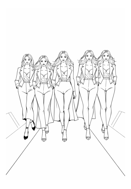Fashionistas Walking Down the Runway