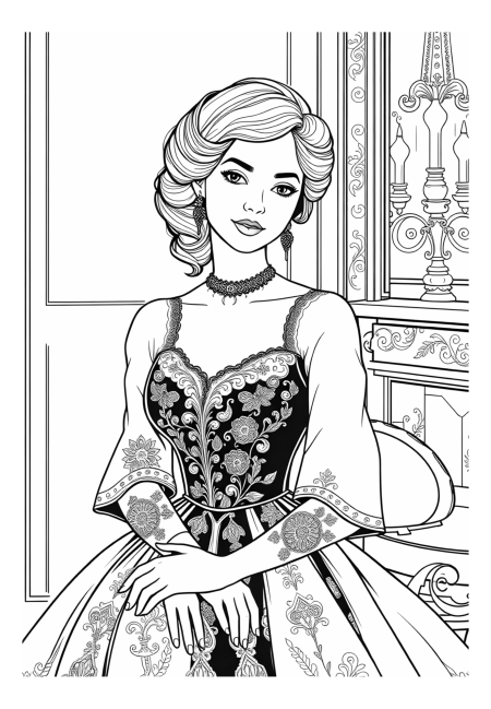 Timeless Victorian Elegance: Poised and Graceful Lady