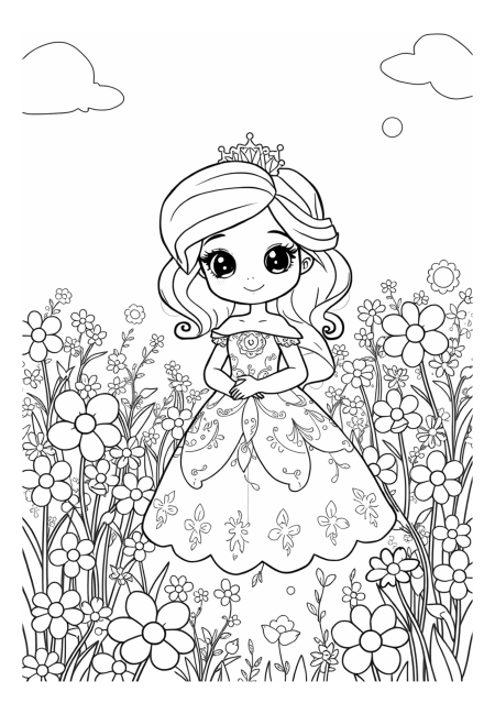 Fairy Tale Princess in a Flower Meadow