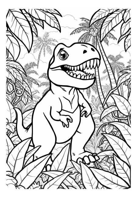 T-Rex Roar in a Jungle Scene