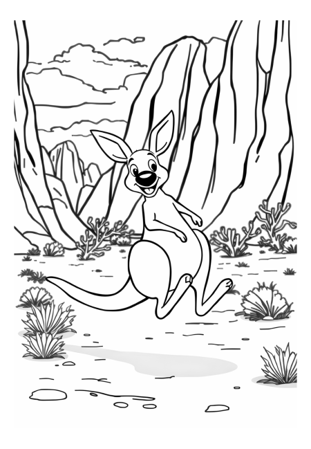 Bouncing Kangaroo in the Outback